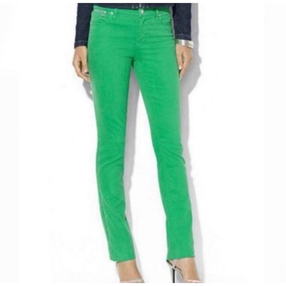 🔸️Ralph Lauren Green Classic Straight Cropped Jeans Size 10
